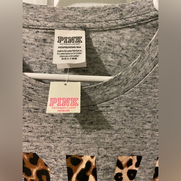 VS. PINK leopard tee -oversized X-small NWT - Picture 4 of 6